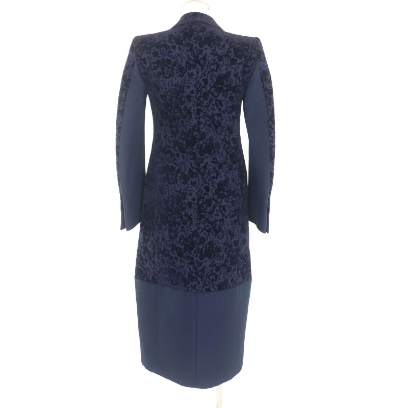 Celine Phoebe Period Velour Total Crombie Coat Outerwear Navy 34 Hanger Made In