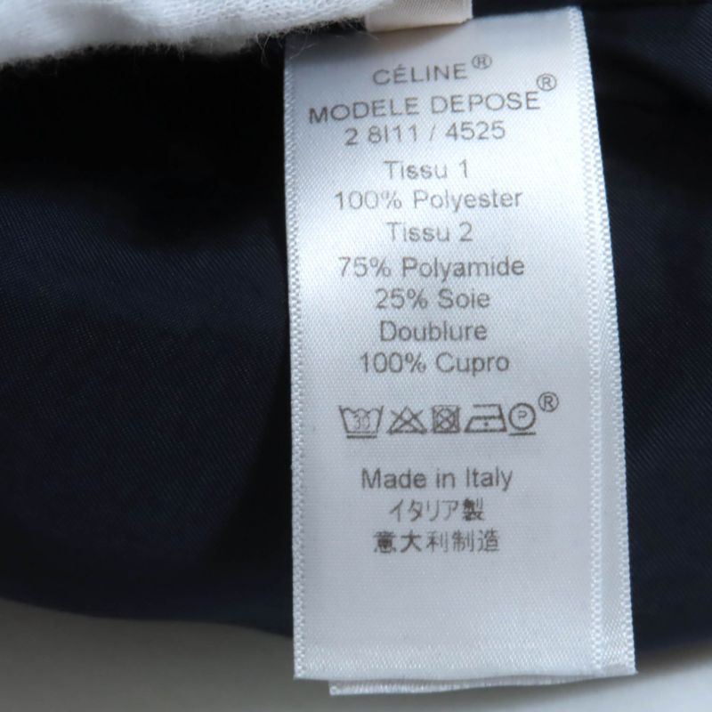 Celine Phoebe Period Velour Total Crombie Coat Outerwear Navy 34 Hanger Made In