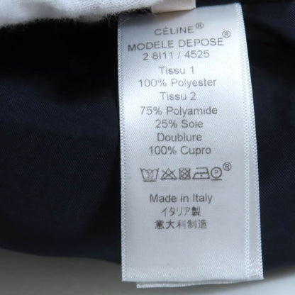 Celine Phoebe Period Velour Total Crombie Coat Outerwear Navy 34 Hanger Made In