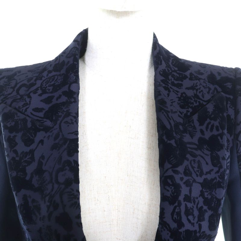 Celine Phoebe Period Velour Total Crombie Coat Outerwear Navy 34 Hanger Made In