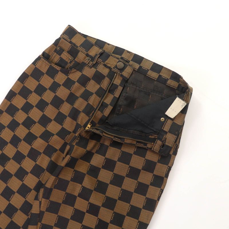 Fendi Vintage All Over Logo Pants With Rubber Logo Patch Bottoms Brown 43 Made