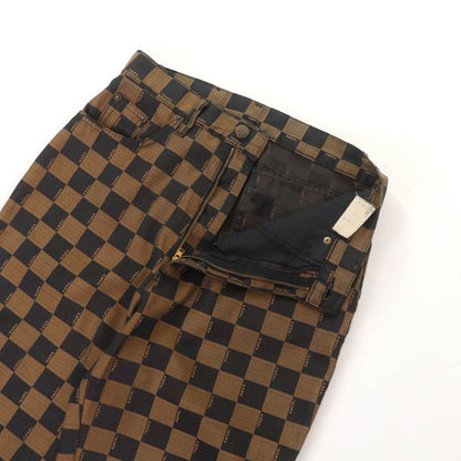 Fendi Vintage All Over Logo Pants With Rubber Logo Patch Bottoms Brown 43 Made