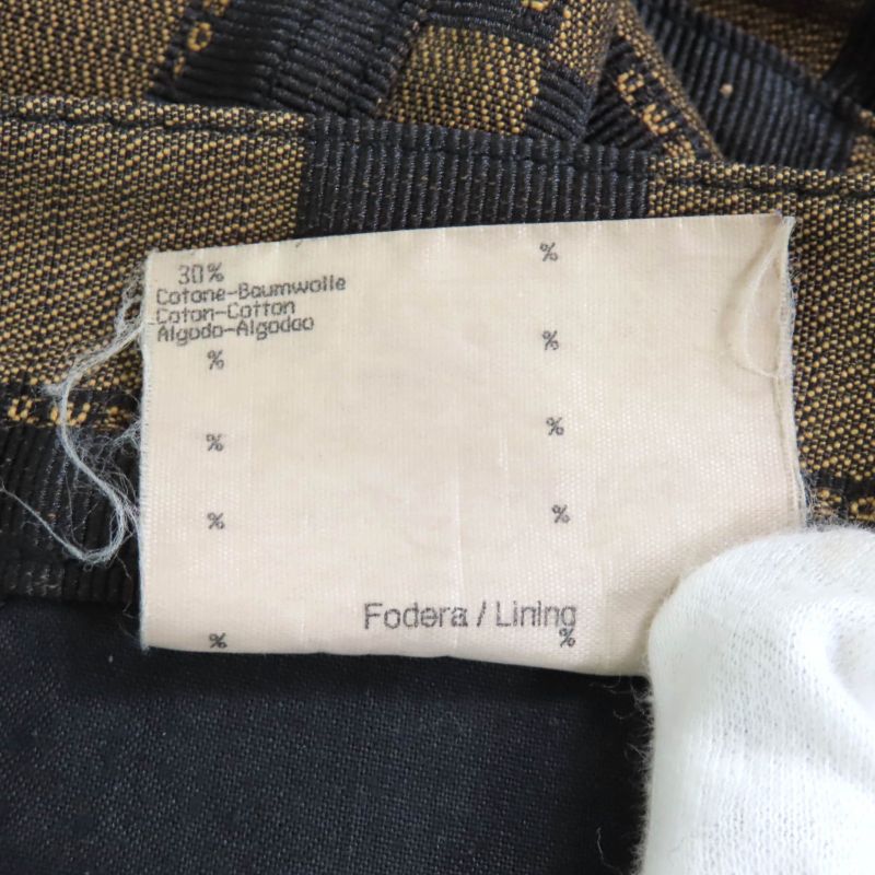 Fendi Vintage All Over Logo Pants With Rubber Logo Patch Bottoms Brown 43 Made