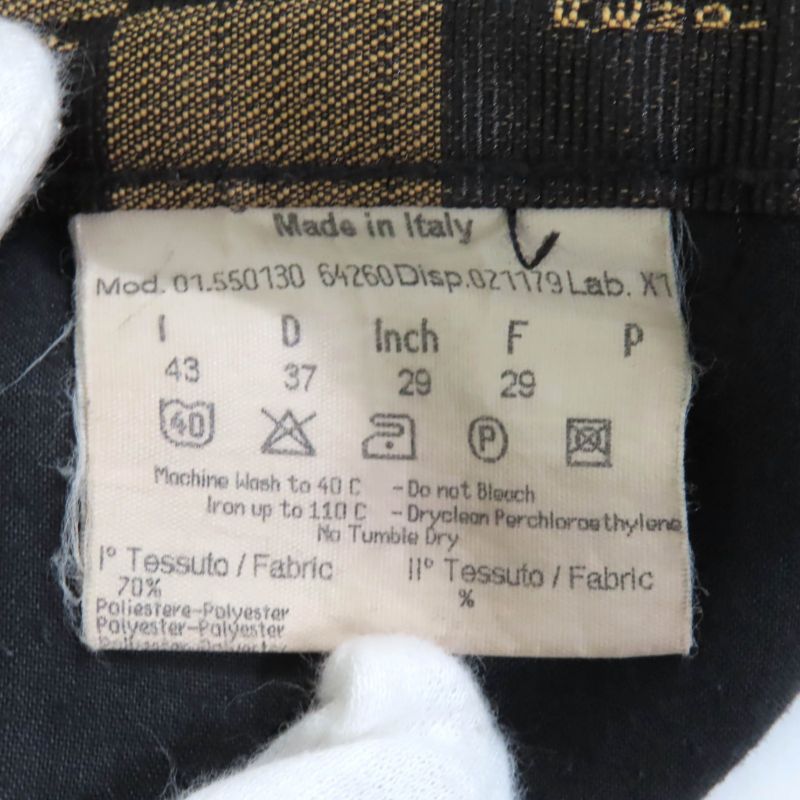 Fendi Vintage All Over Logo Pants With Rubber Logo Patch Bottoms Brown 43 Made