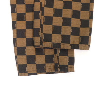 Fendi Vintage All Over Logo Pants With Rubber Logo Patch Bottoms Brown 43 Made