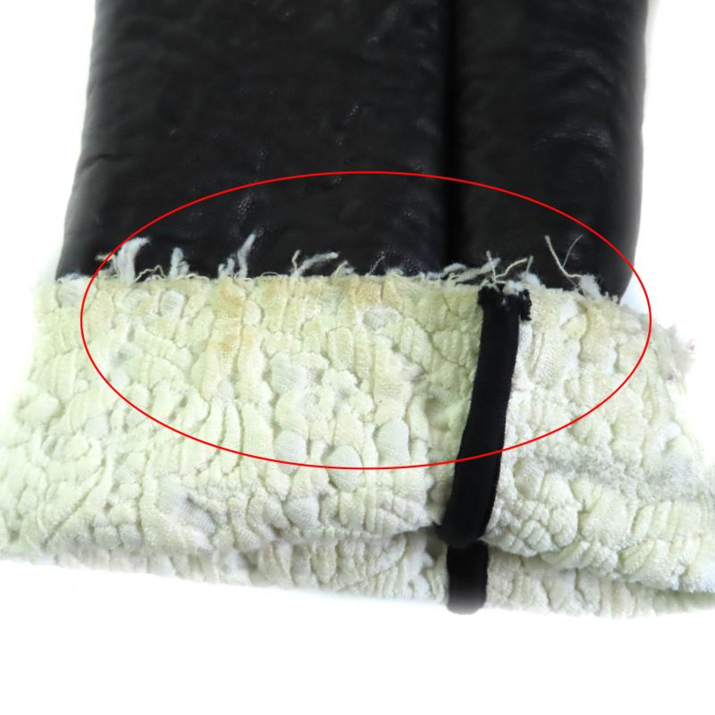 Celine 2 5G89 3765 Cut Off Pleated Design Lamb Leather Jacket Black 36