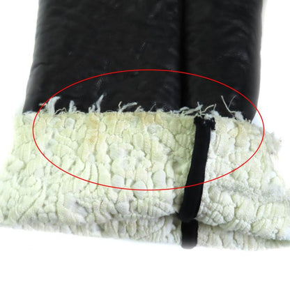 Celine 2 5G89 3765 Cut Off Pleated Design Lamb Leather Jacket Black 36