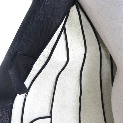 Celine 2 5G89 3765 Cut Off Pleated Design Lamb Leather Jacket Black 36