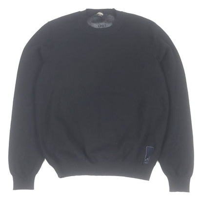 Fendi 2022 Fzx030 Crewneck With Logo Long Sleeve Knit Sweater Black 48 Made In