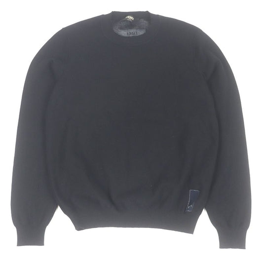Fendi 2022 Fzx030 Crewneck With Logo Long Sleeve Knit Sweater Black 48 Made In