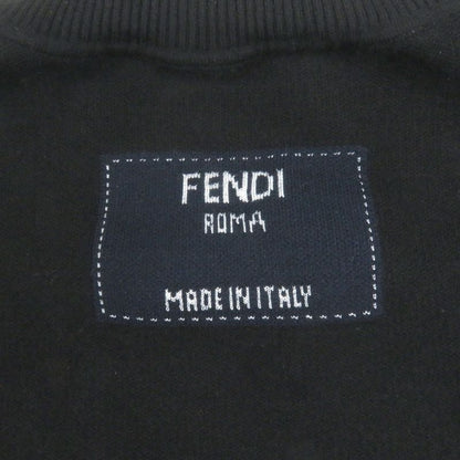 Fendi 2022 Fzx030 Crewneck With Logo Long Sleeve Knit Sweater Black 48 Made In