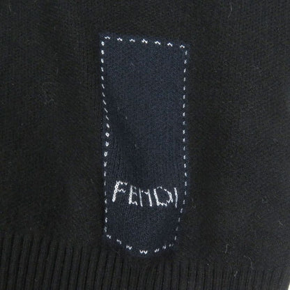 Fendi 2022 Fzx030 Crewneck With Logo Long Sleeve Knit Sweater Black 48 Made In