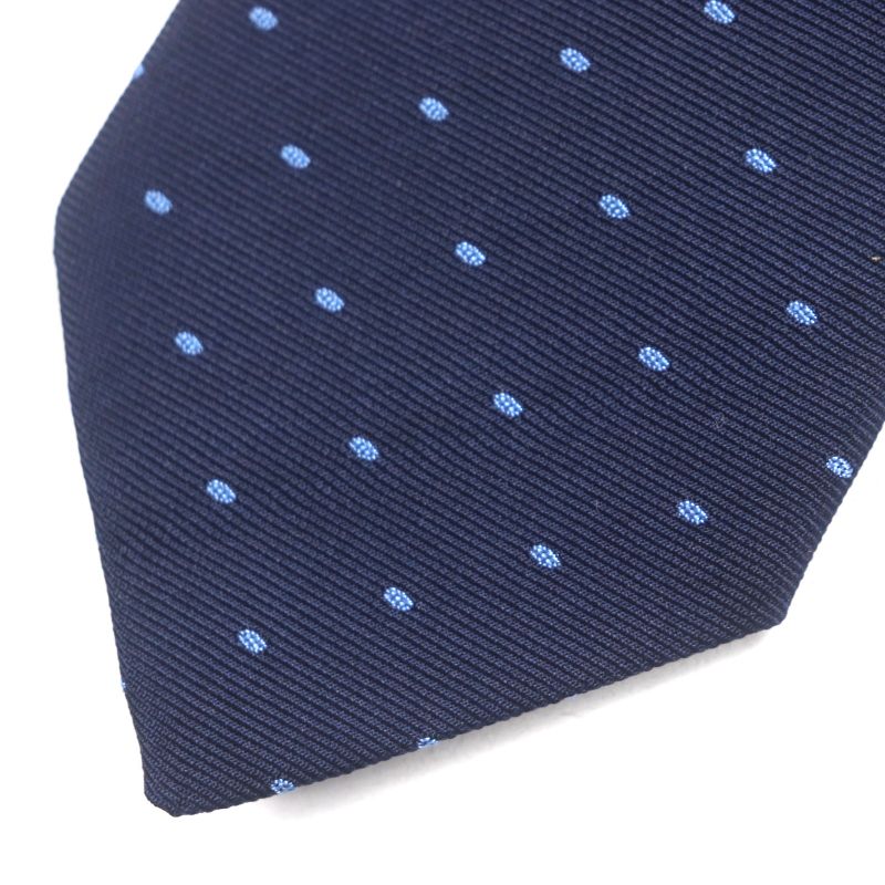  Hermes 2024 339370t Sporty DOTS Rugby 100% Silk Marine/ciel Dotted Tie With