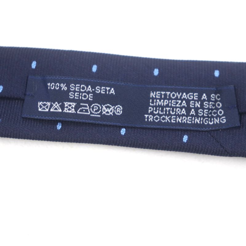  Hermes 2024 339370t Sporty DOTS Rugby 100% Silk Marine/ciel Dotted Tie With