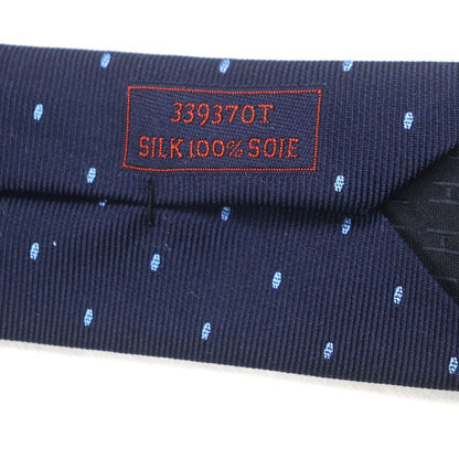  Hermes 2024 339370t Sporty DOTS Rugby 100% Silk Marine/ciel Dotted Tie With
