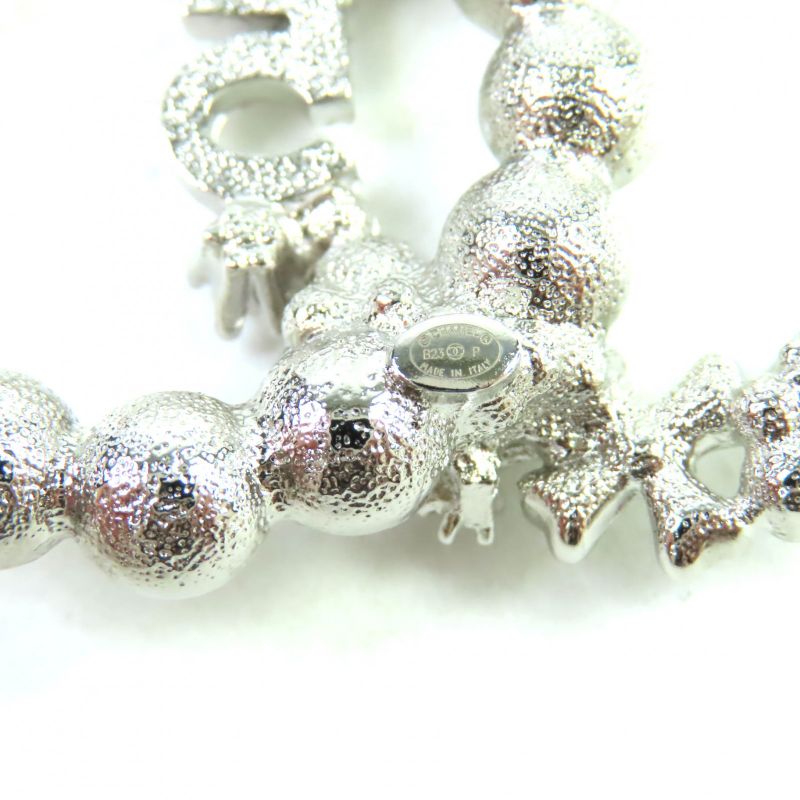 CHANEL B23P No.5 Coco Mark Rhinestone F Pearl Brooch Silver White With Box And