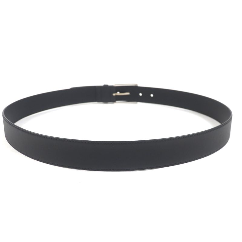 Louis Vuitton M0542 Belt - LV City Pin 35mm (1.38in) Leather Black Silver
