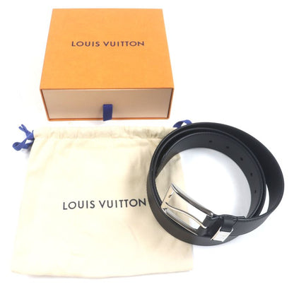 Louis Vuitton M0542 Belt - LV City Pin 35mm (1.38in) Leather Black Silver