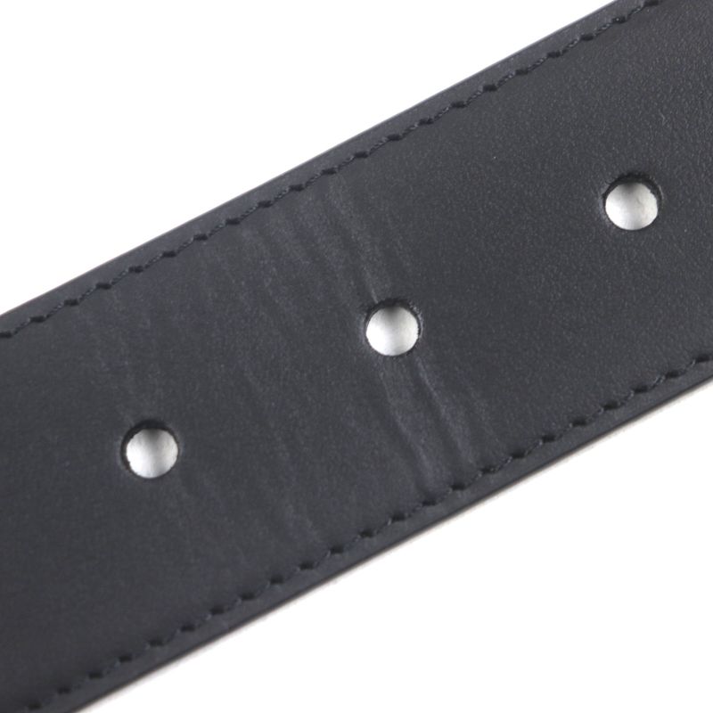Louis Vuitton M0542 Belt - LV City Pin 35mm (1.38in) Leather Black Silver
