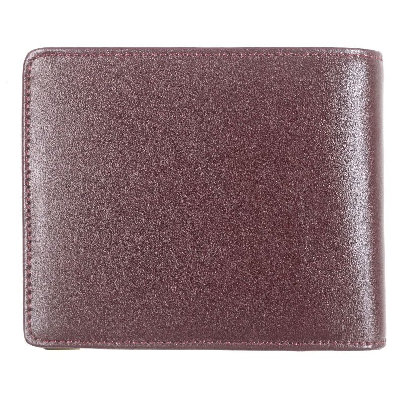 Cartier Leather Must De Cartier Logo Wallet Compact Wallet Bordeaux Gold With