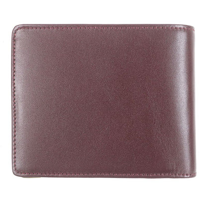 Cartier Leather Must De Cartier Logo Wallet Compact Wallet Bordeaux Gold With