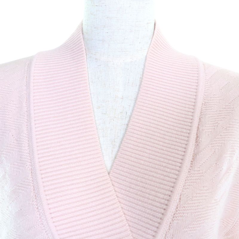 Hermes 2e2501de 100% Wool H Motif Pattern V-neck Knee-length Short-sleeved