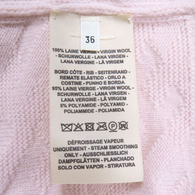 Hermes 2e2501de 100% Wool H Motif Pattern V-neck Knee-length Short-sleeved