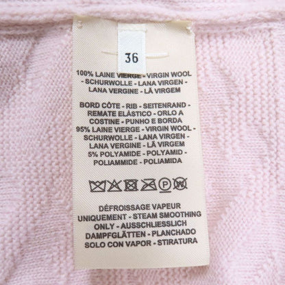 Hermes 2e2501de 100% Wool H Motif Pattern V-neck Knee-length Short-sleeved