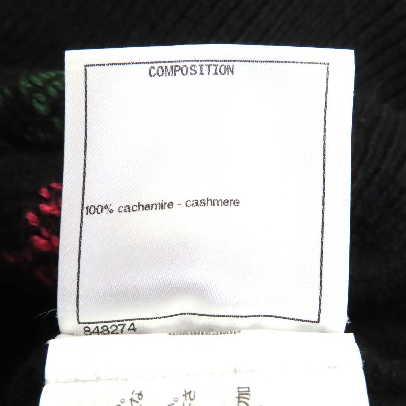 CHANEL 21N P70647 100% Cashmere Logo Plate Coco Mark High Neck Long Sleeve Knit