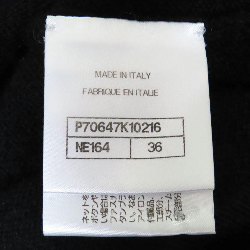 CHANEL 21N P70647 100% Cashmere Logo Plate Coco Mark High Neck Long Sleeve Knit