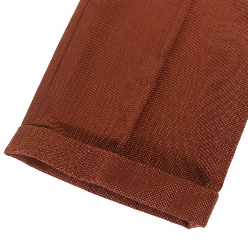 Hermes Cotton Serie Button Center Press Double Hem Pants Bottoms Brown 40 Made