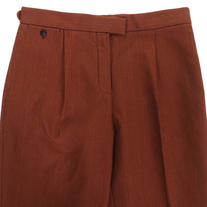 Hermes Cotton Serie Button Center Press Double Hem Pants Bottoms Brown 40 Made