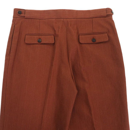 Hermes Cotton Serie Button Center Press Double Hem Pants Bottoms Brown 40 Made
