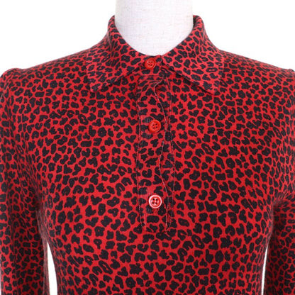 Christian DIOR 144s71am120 Cashmere Silk Leopard Pattern Bee Embroidery Shirt