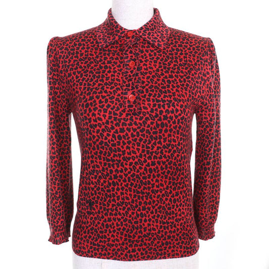 Christian DIOR 144s71am120 Cashmere Silk Leopard Pattern Bee Embroidery Shirt