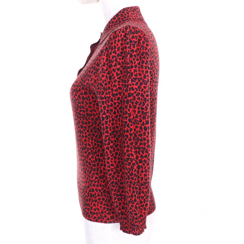 Christian DIOR 144s71am120 Cashmere Silk Leopard Pattern Bee Embroidery Shirt