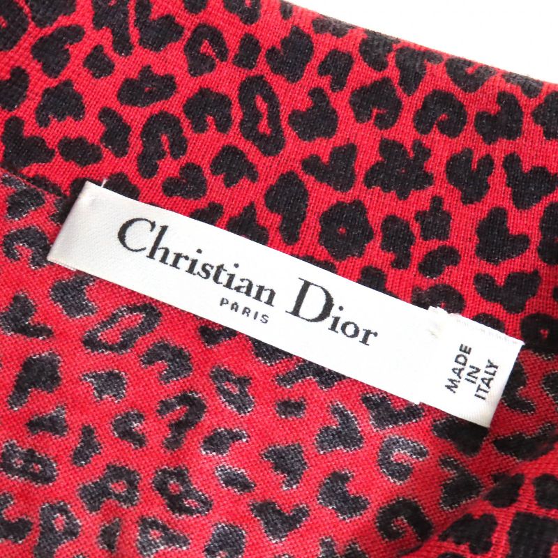Christian DIOR 144s71am120 Cashmere Silk Leopard Pattern Bee Embroidery Shirt
