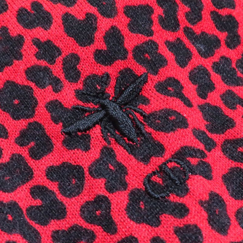 Christian DIOR 144s71am120 Cashmere Silk Leopard Pattern Bee Embroidery Shirt