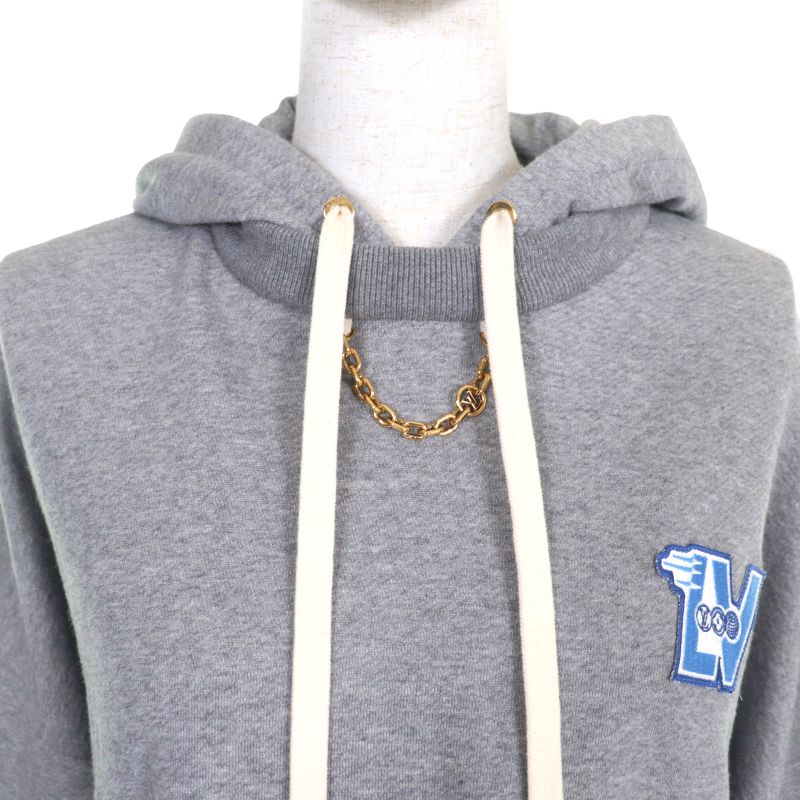 Louis Vuitton 23SS 1aaolz LV Flight Mode Cropped Hoodie 100% Cotton Logo Chain