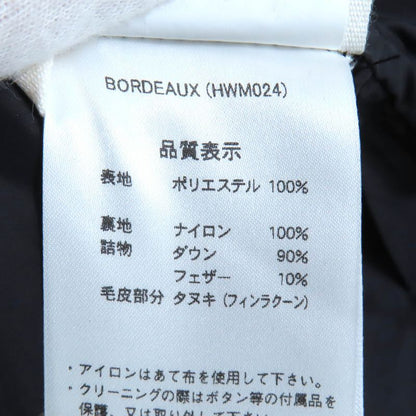 Pyrenex Bordeaux FUR Jacket Bordeaux Fur Logo Patch Hooded Down Jacket Black 36