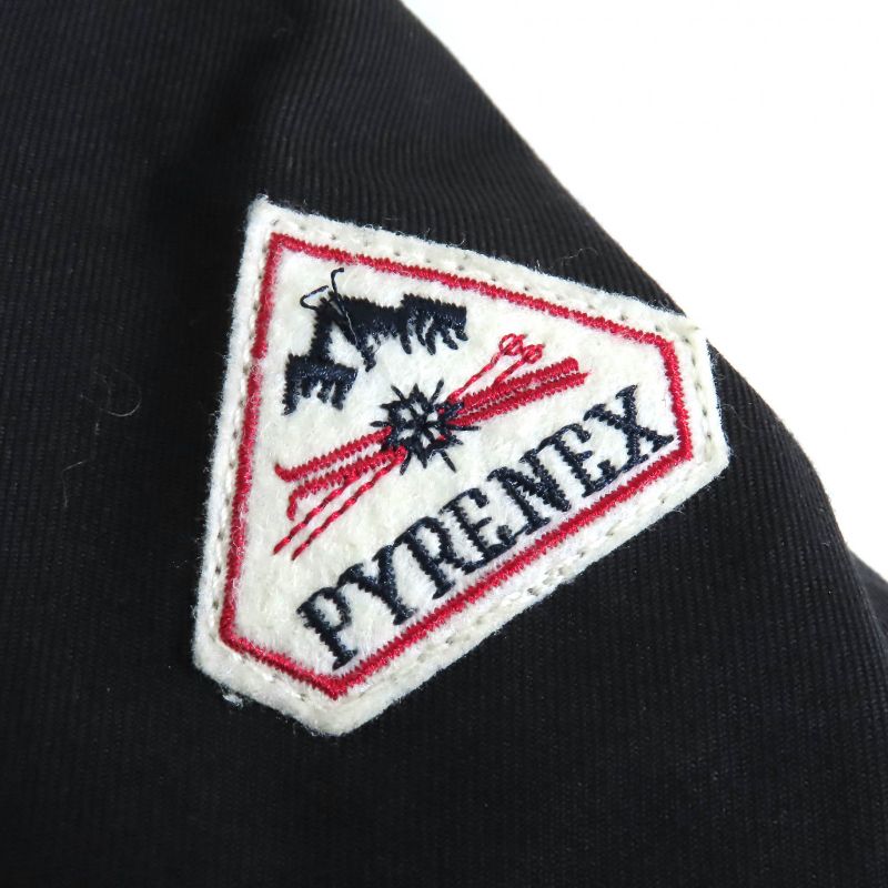 Pyrenex Bordeaux FUR Jacket Bordeaux Fur Logo Patch Hooded Down Jacket Black 36