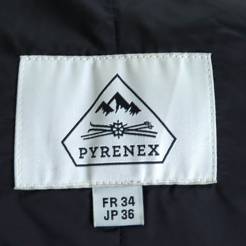 Pyrenex Bordeaux FUR Jacket Bordeaux Fur Logo Patch Hooded Down Jacket Black 36