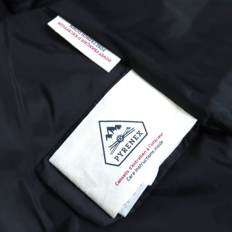 Pyrenex Bordeaux FUR Jacket Bordeaux Fur Logo Patch Hooded Down Jacket Black 36