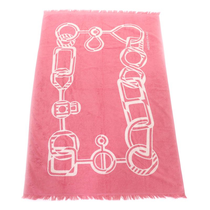 Hermes Yachting - Tattoo/de Le Buckle PM 100% Cotton Magnolia Fringed Beach