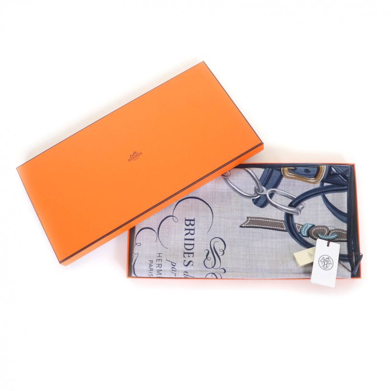 Hermes Carre Geant Carre 140 Brides De Gala Applique Piqué Cashmere Silk Blend