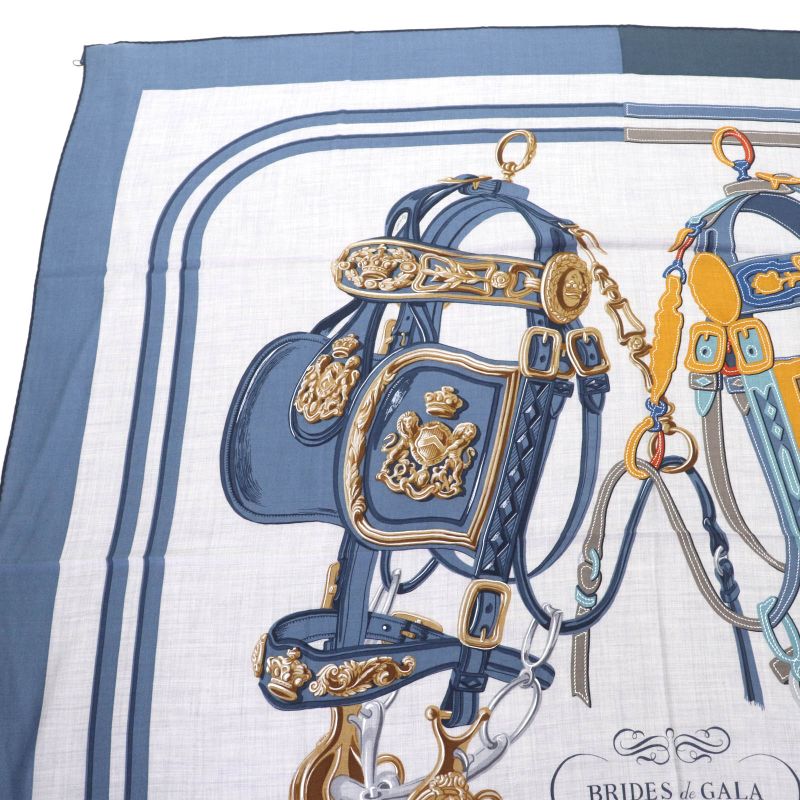 Hermes Carre Geant Carre 140 Brides De Gala Applique Piqué Cashmere Silk Blend