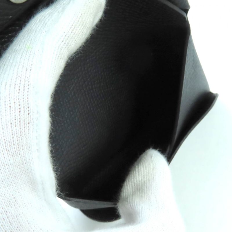 Hermes Calvi Duo Black Vaux Epson Coin Purse Coin Case Engraved W With Box Made