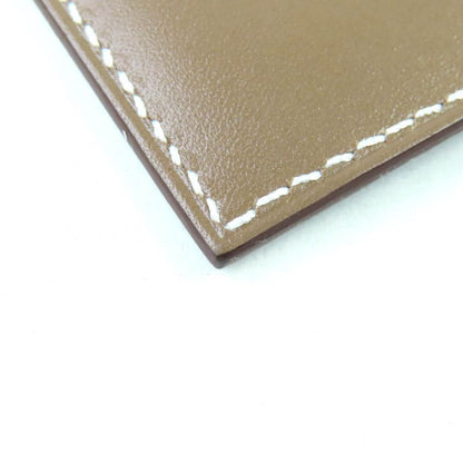 Hermes Cheval Pictet Etoupe Evercolor Etoupe Tadelakt Card Case With W Engraved
