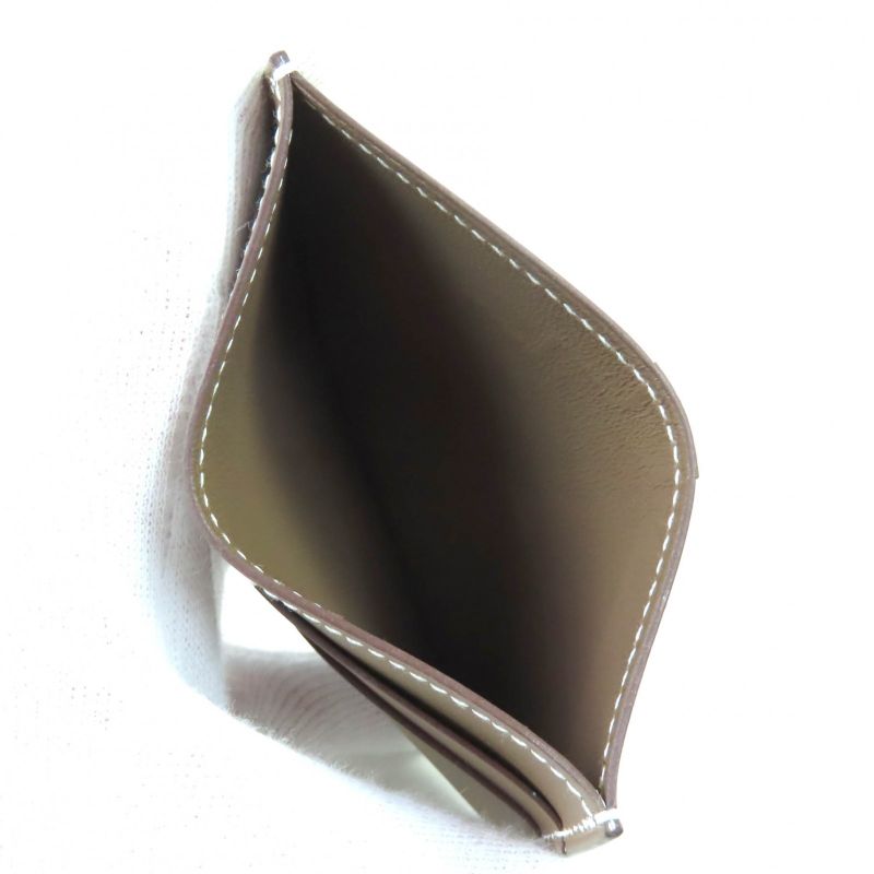 Hermes Cheval Pictet Etoupe Evercolor Etoupe Tadelakt Card Case With W Engraved