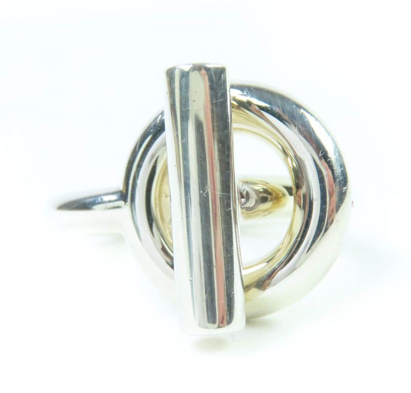 Hermes Echape MM 925 Ring Silver 51 (equivalent To Size 11 In Japan) With Case